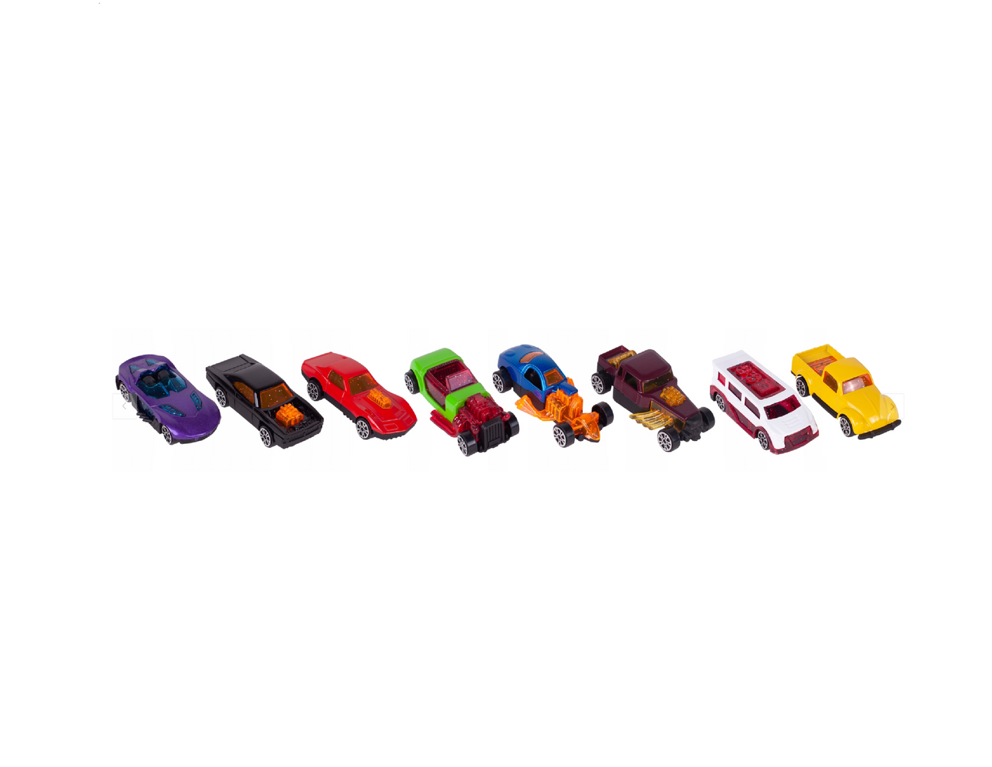 Set camion de remorcare cu 3 nivele, 8 masini, MalPlay 109208