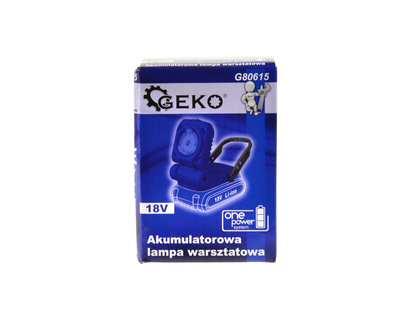 Set lanterna pentru atelier, 18 V, acumulator 2Ah, incarcator 18 V, Geko G80615-2