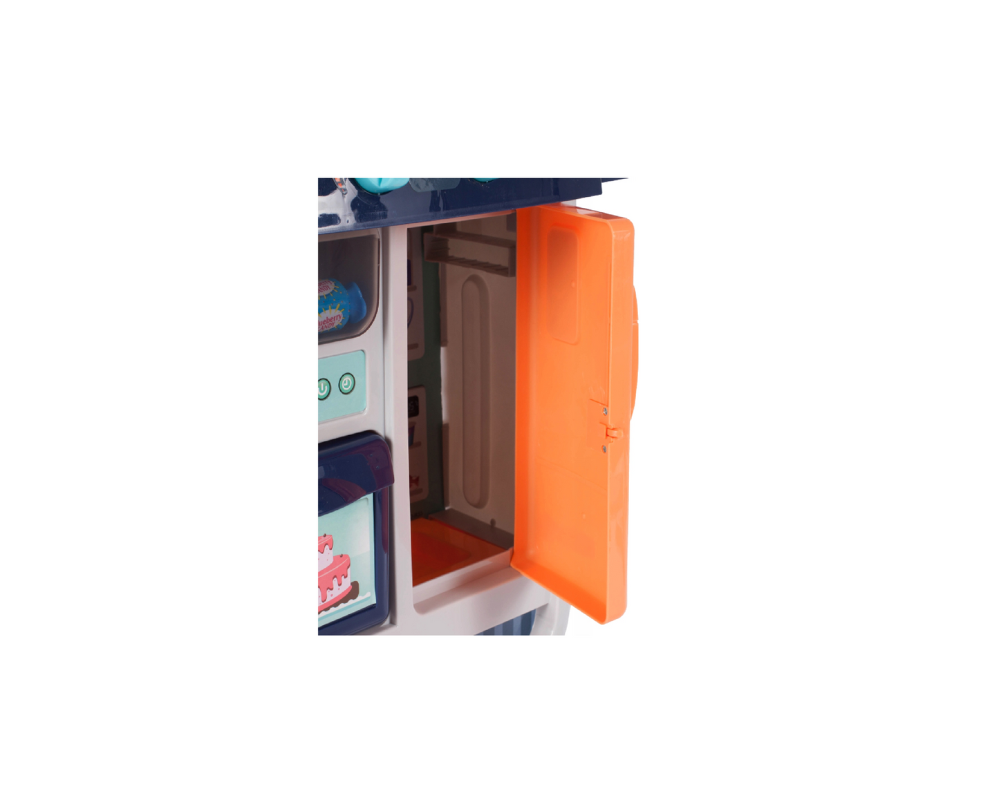 Set bucatarie pentru copii cu accesorii, dulap, frigider, cuptor, alimente, farfurii, oale, tacamuri, MalPlay 107879