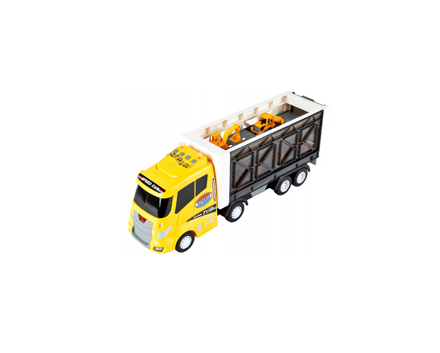 Set camion cu remorca, 6 vehicule, MalPlay 108433