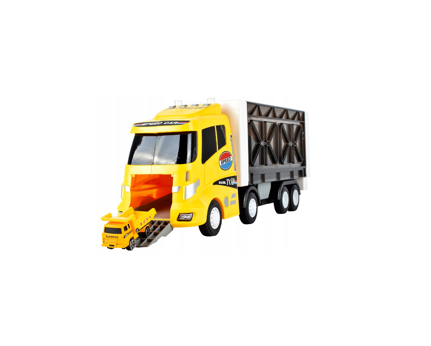Set camion cu remorca, 6 vehicule, MalPlay 108433