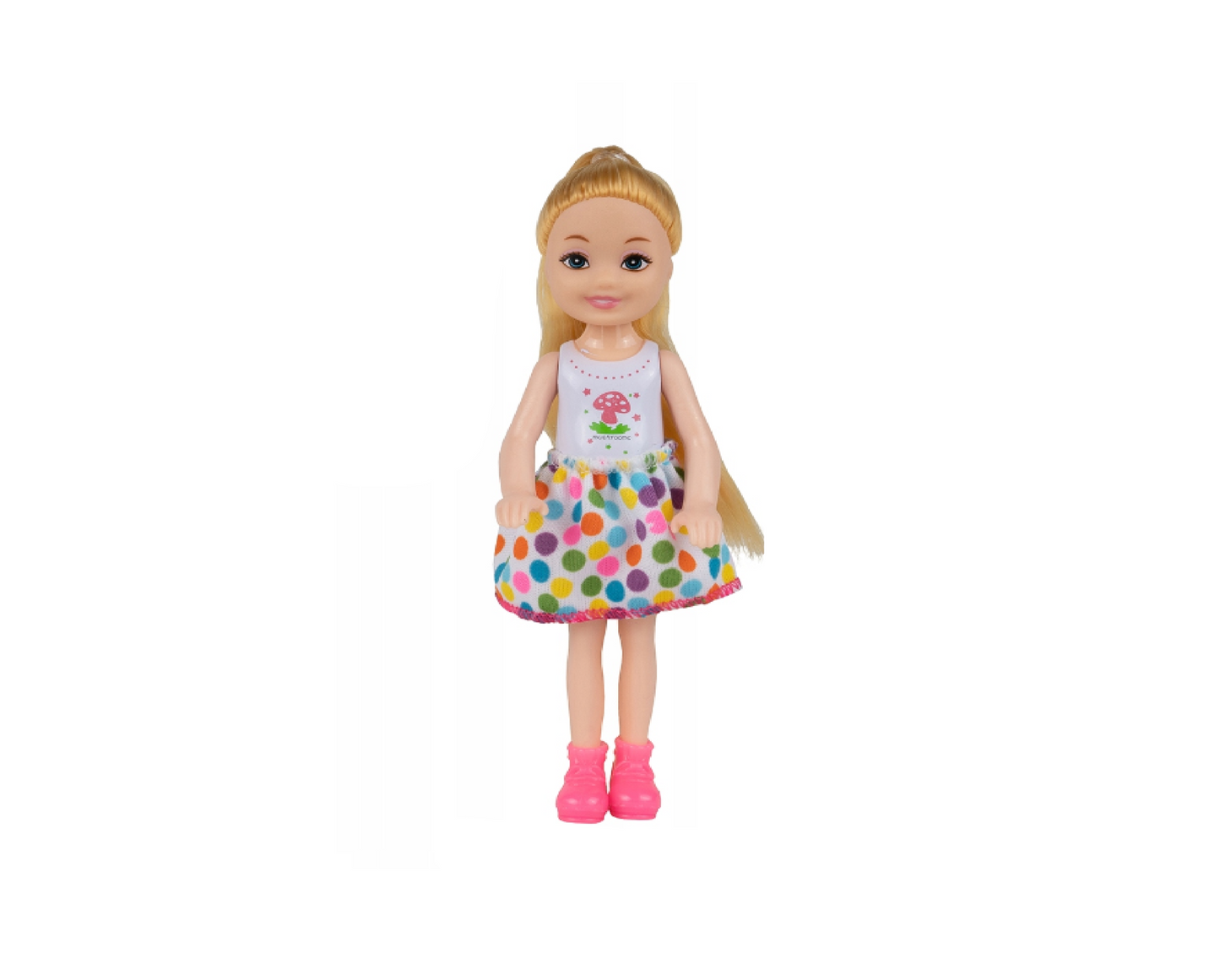 Set papusa cu accesorii, 13,5 cm x 4,5 cm, 6 piese, MalPlay 109718