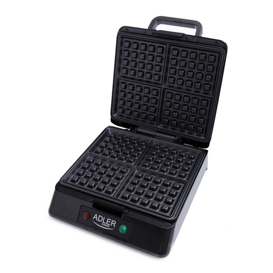 Aparat de facut vafe, 1300 W, argintiu, Adler AD3036