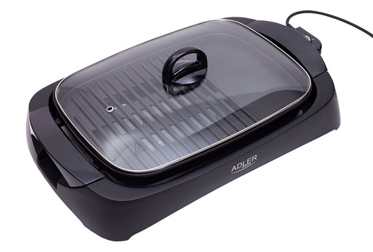 Gratar electric cu capac de sticla, 3000 W, Adler AD6610
