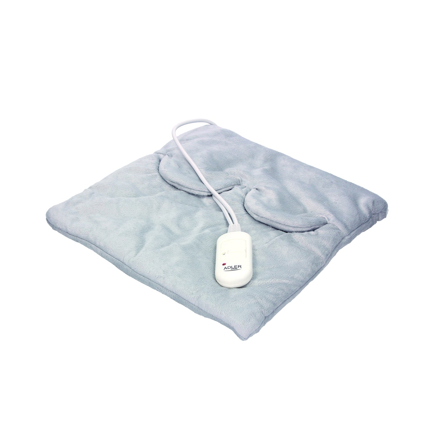 Perna cu incalzire electrica micro-fibra, 80 W, 38 x 38 cm, 2 setari temperatura, husa din plus gri, Adler AD7403