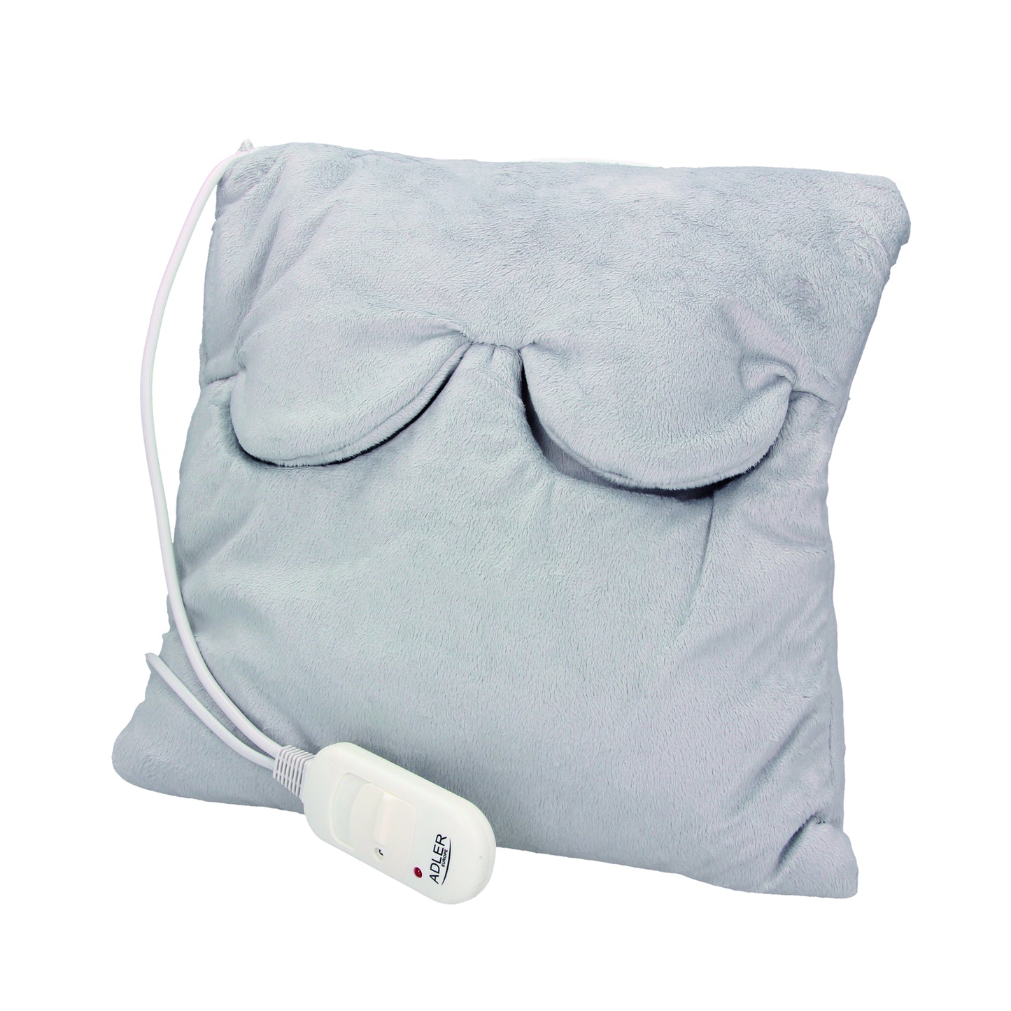 Perna cu incalzire electrica micro-fibra, 80 W, 38 x 38 cm, 2 setari temperatura, husa din plus gri, Adler AD7403