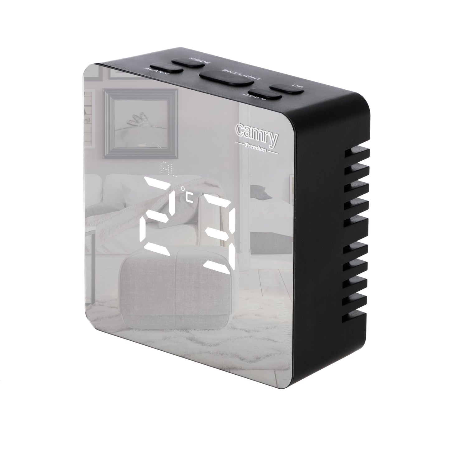 Ceas digital cu alarma, elect oglinda, efect oglinda, temperatura camerei, LED, negru, Camry CR1150B