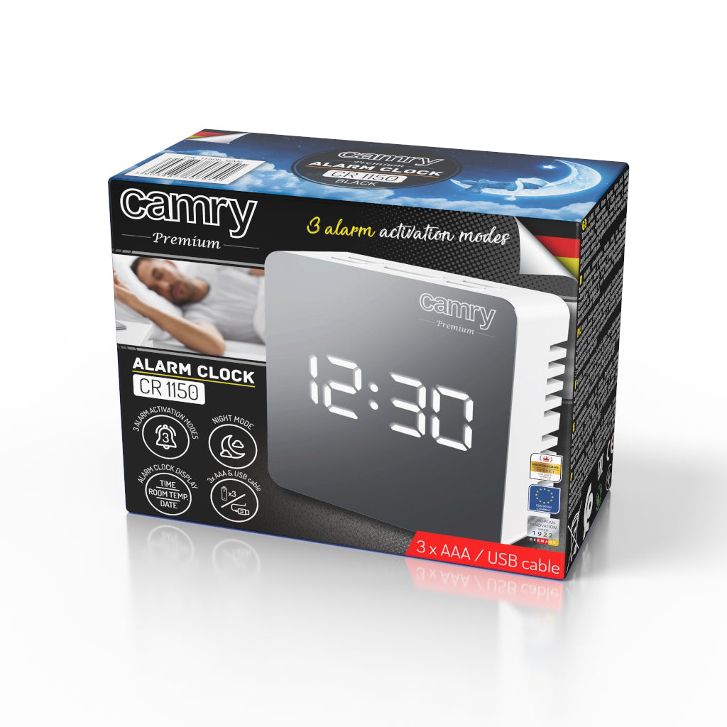 Ceas cu alarma si LED, temperatura camerei, Camry CR1150W