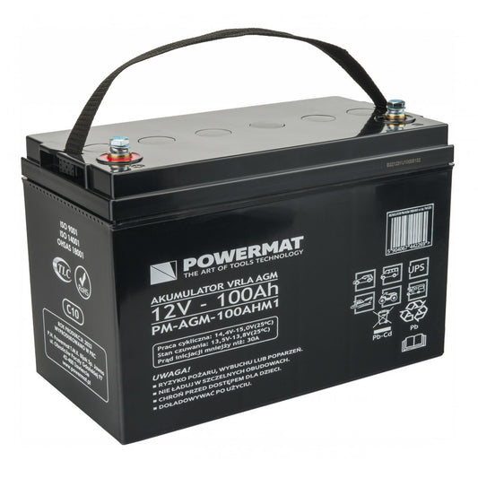 Acumulator plumb-acid PM-AGM-100AHM1, Powermat PM1201
