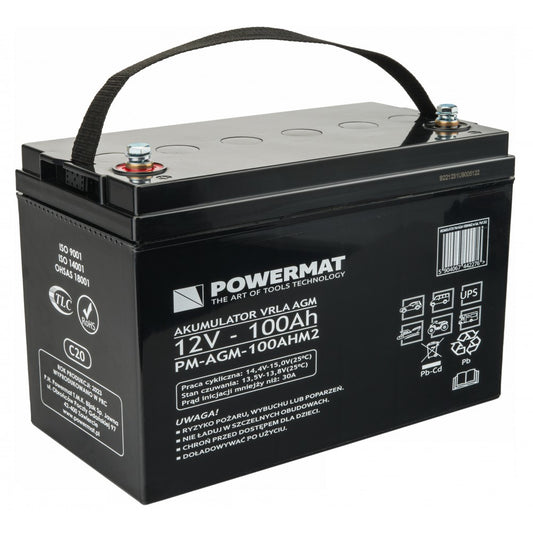 Acumulator plumb-acid PM-AGM-100AHM2, Powermat PM1202