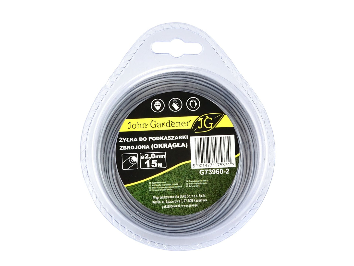 Fir trimmer rotund intarit, 2 mm x 15 m, John Gardener G73960-2