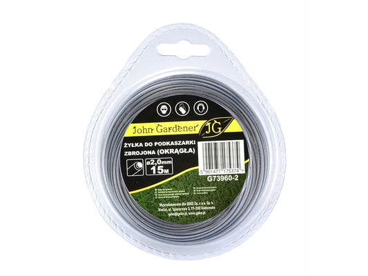 Fir trimmer rotund intarit, 2 mm x 15 m, John Gardener G73960-2