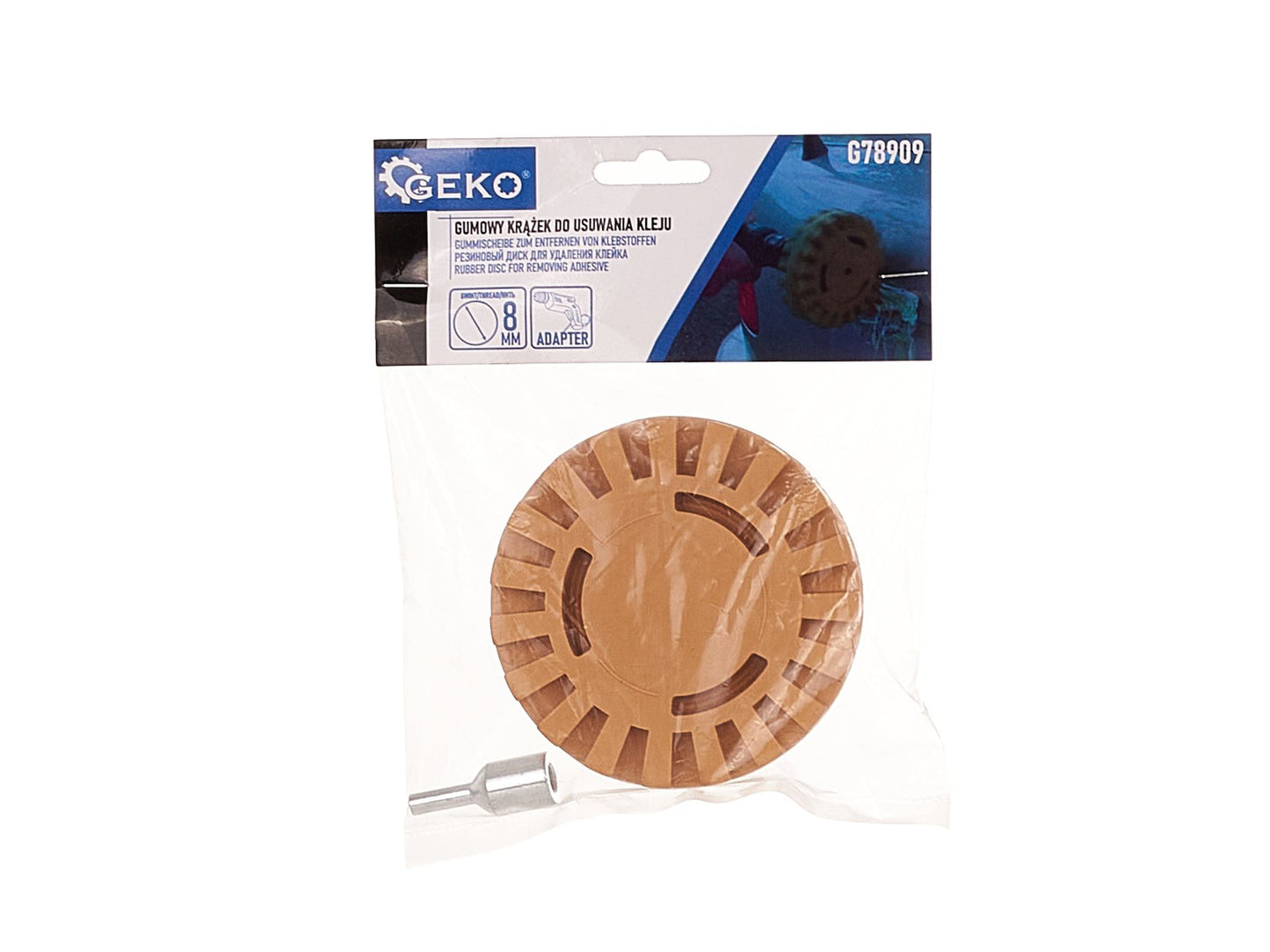 Disc de cauciuc crestat pentru indepartarea adezivului cu adaptor, Geko G78909