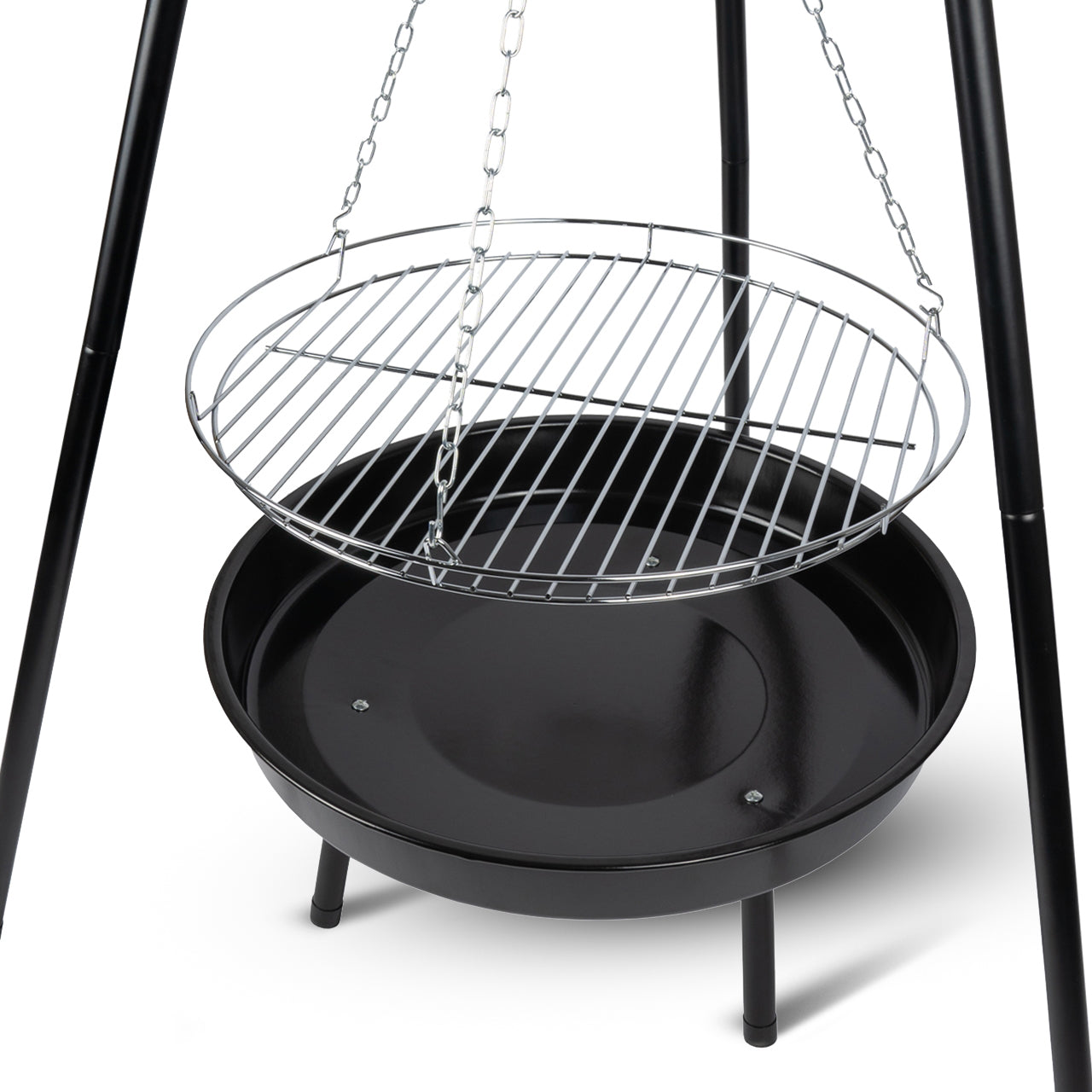 Trepied cu vatra suspendata pentru gratar de gradina TripleBBQ GM10000, 155 cm, MalTec 109992