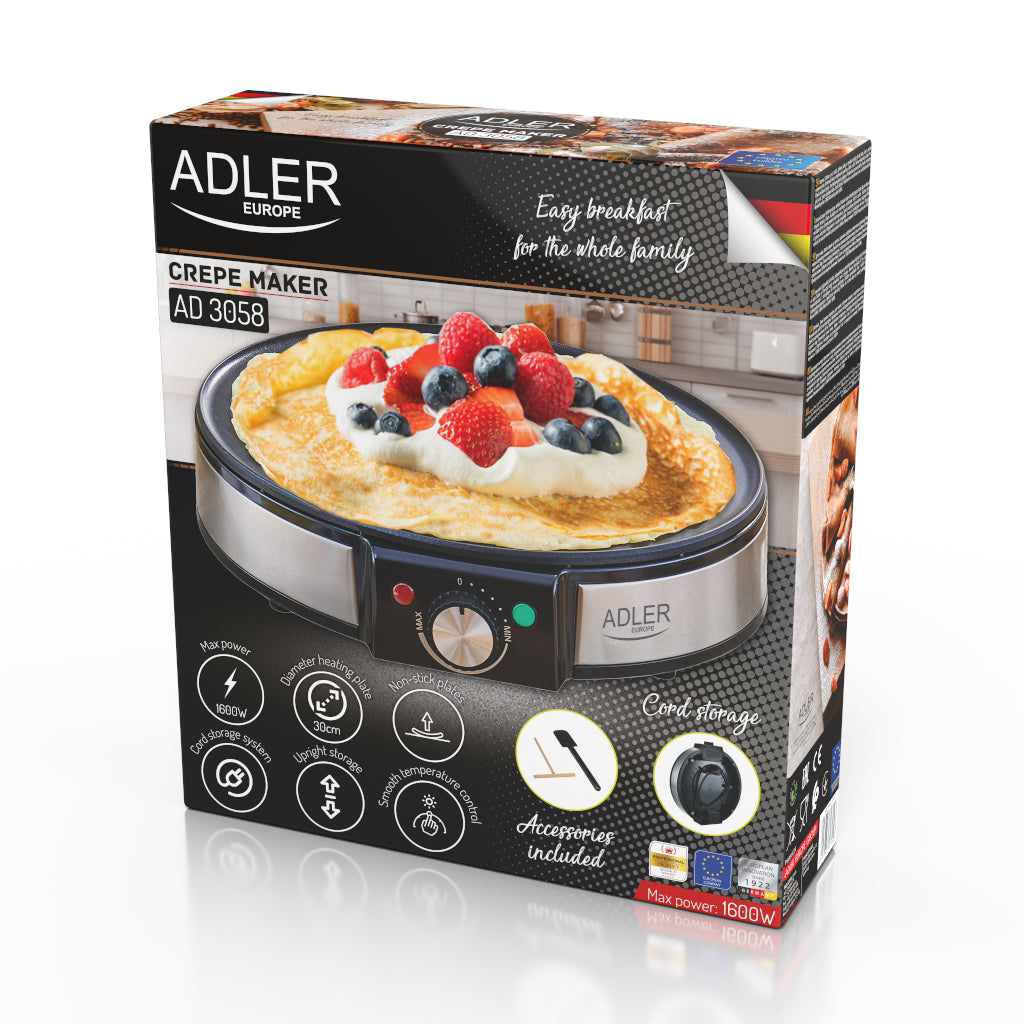 Aparat de facut clatite, 1200 W, Adler AD3058