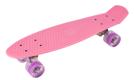 Skateboard roz cu roti luminoase, 56 cm x 15 cm, MalPlay 110183
