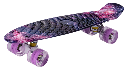 Skateboard model Space cu roti luminoase, 56 cm x 15 cm, MalPlay 110184