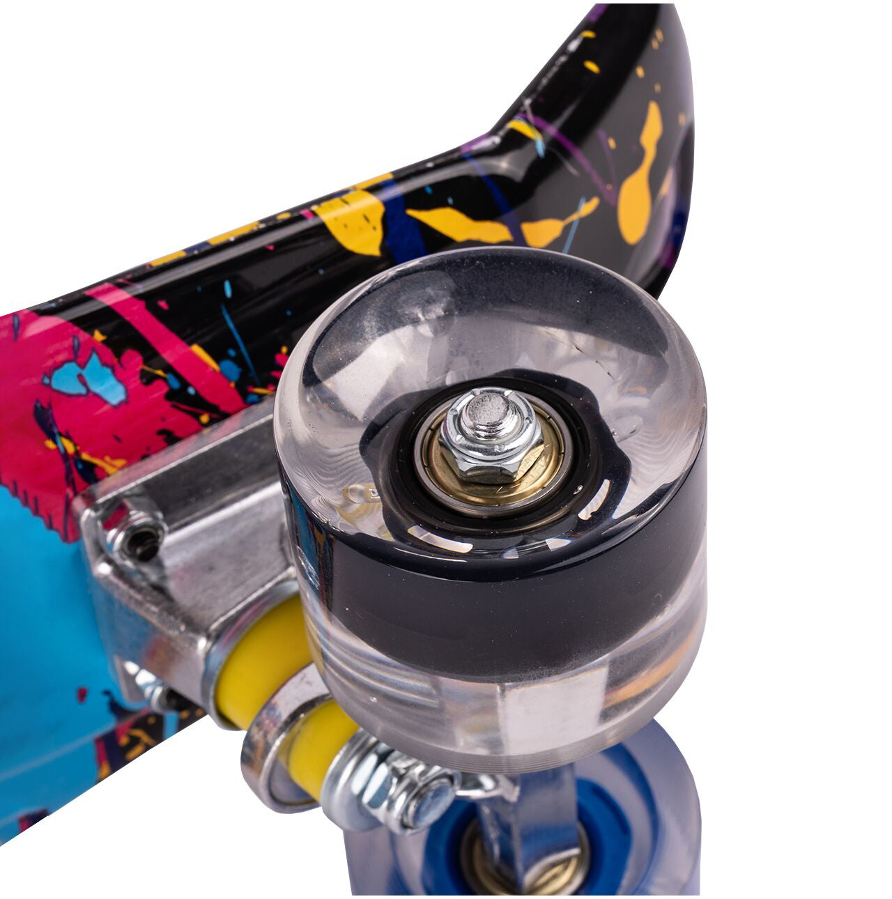 Skateboard multicolor cu roti luminoase, 56 cm x 15 cm, MalPlay 110185