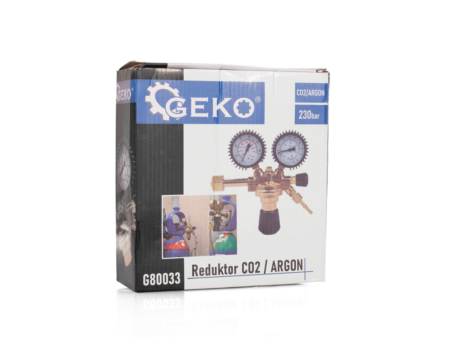 Reductor CO2 / Argon cu 2 ceasuri, 200 bar, Geko G80033