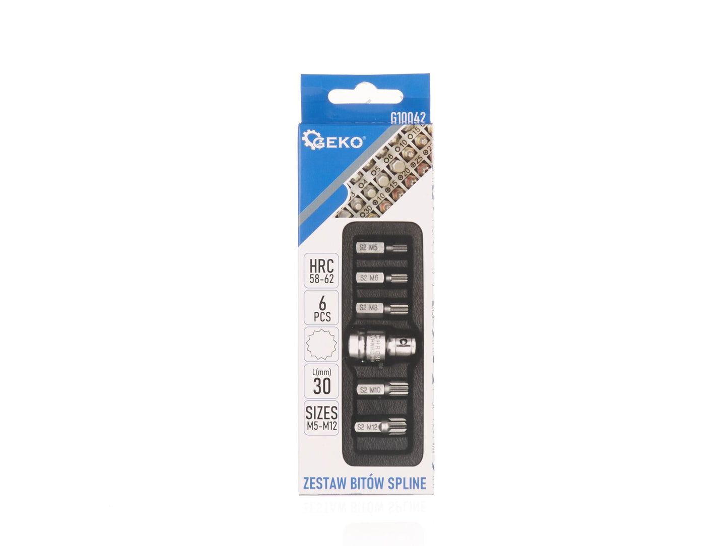Set biti SPLINE M5-M12, 6 elemente, Geko G10042