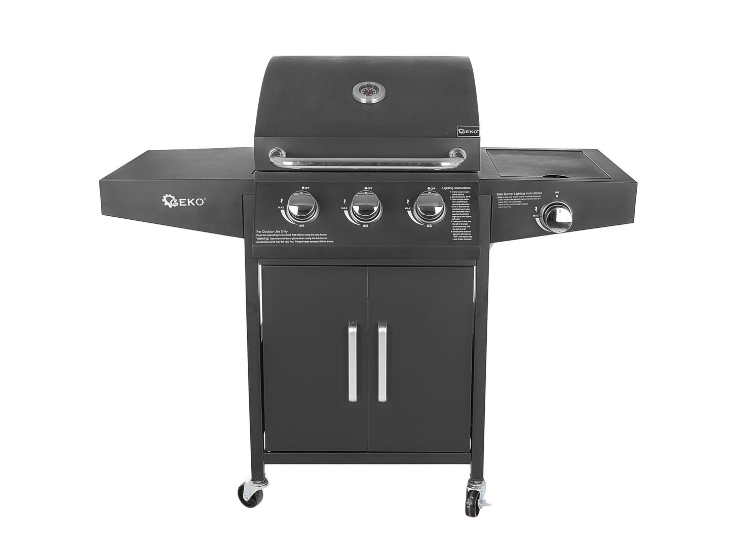 Gratar pe gaz cu 4 arzatoare, 11.6 kW, Geko G80515