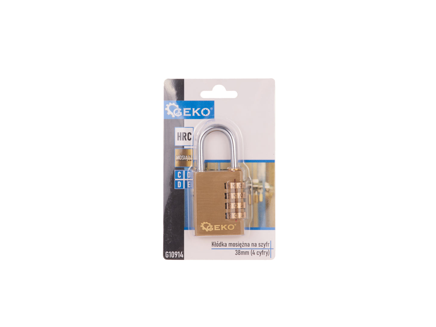 Lacat din alama cu cifru, 38 mm, Geko G10914