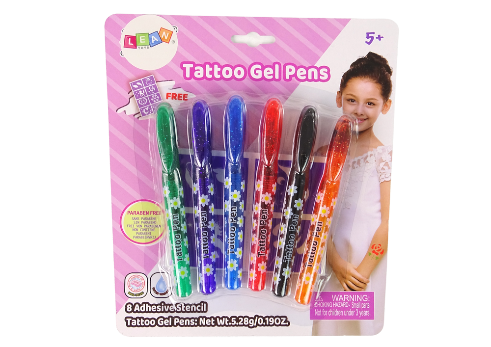 Set pixuri cu gel pentru realizarea tatuajelor, 6 elemente, Lean 12726