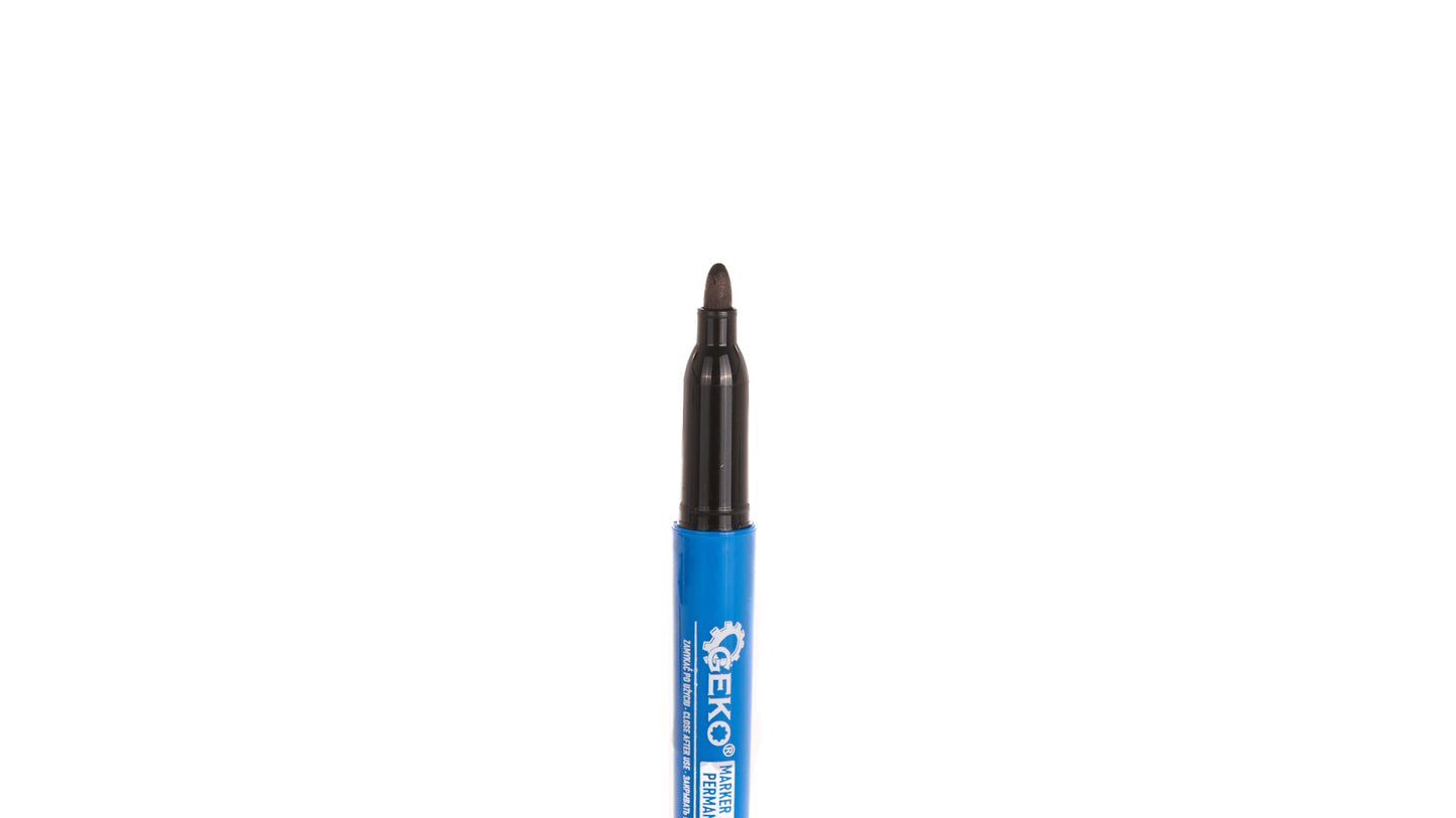 Set markere permanente subtiri pentru constructii, negru, 2 mm, Geko G29021
