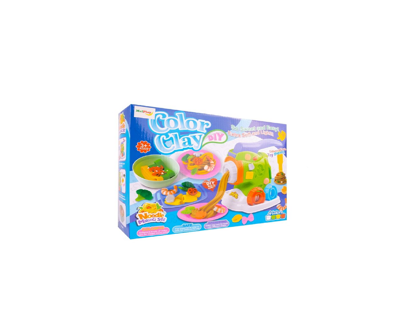 Jucarie pentru facut paste din plastilina cu accesorii, 19 elemente, 30 cm,  MalPlay 110227