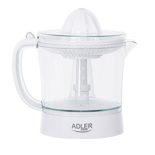 Storcator de citrice, 60 W, 1 l, 2 conuri, Functie de pornire/oprire automata, Alb, Adler AD4009