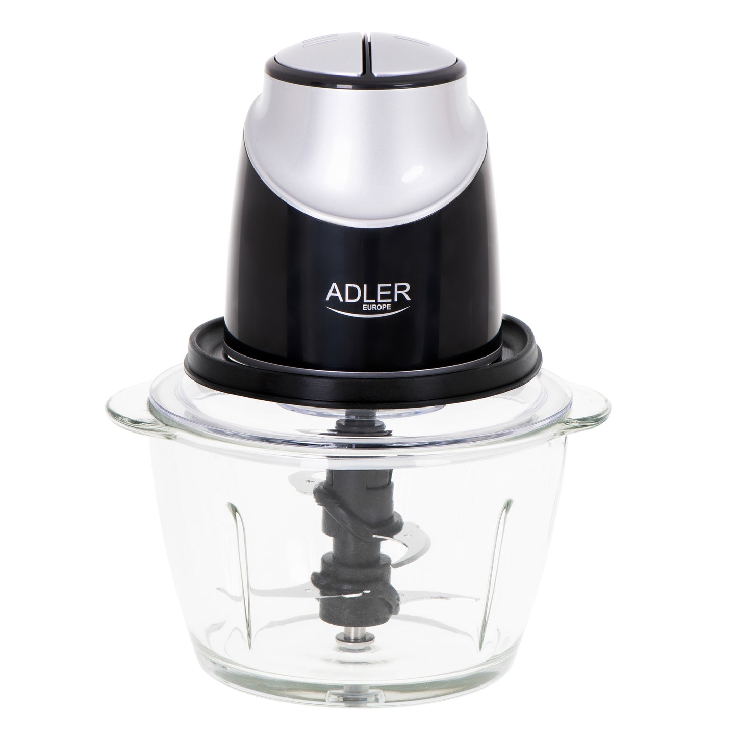 Tocator electric de legume, 2 trepte, sticla, 1.2 l, negru, Adler AD4082