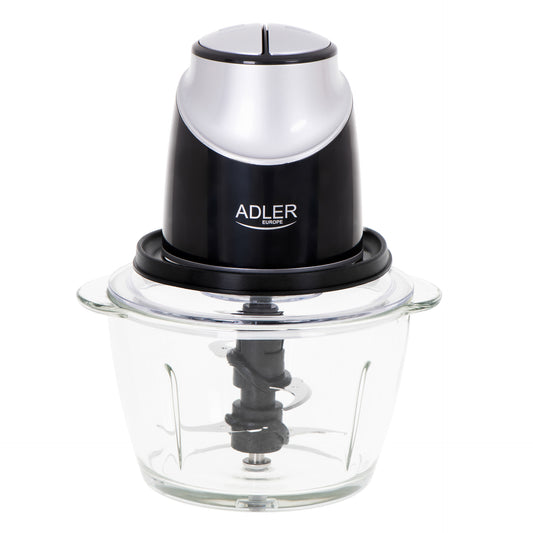 Tocator electric de legume, 2 trepte, sticla, 1.2 l, negru, Adler AD4082