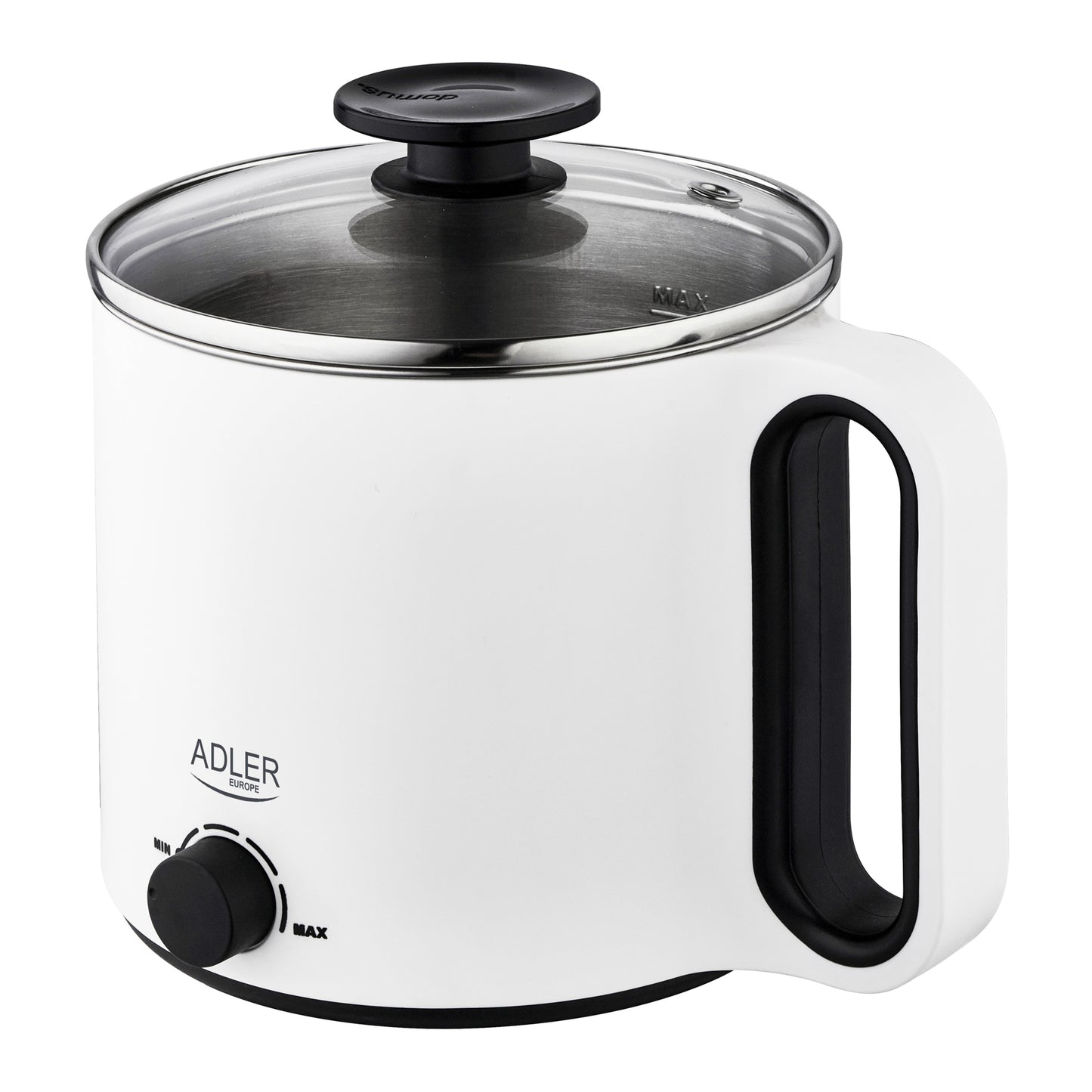 Oala electrica 5 in 1, 900 W, 1.9 l, capac sticl, 5 functii, mentinere la cald, alb, Adler AD6417
