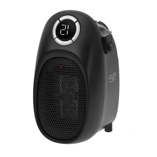 Mini aeroterma, 2 trepte de viteza, LCD, temporizator, 1500 W, negru, Adler AD7726