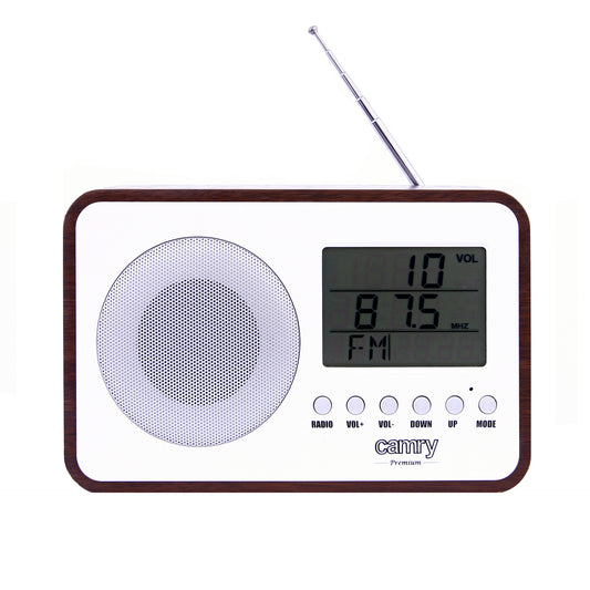 Radio digital cu ceas, termometru, alarma, afisaj LCD, alb, Camry CR1153