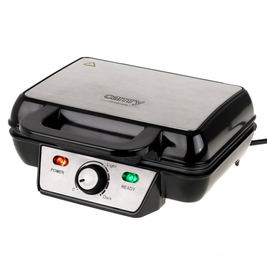 Aparat de facut vafe belgiene XL cu reglare temperatura, placi neaderente, 1600 W, Camry CR3046