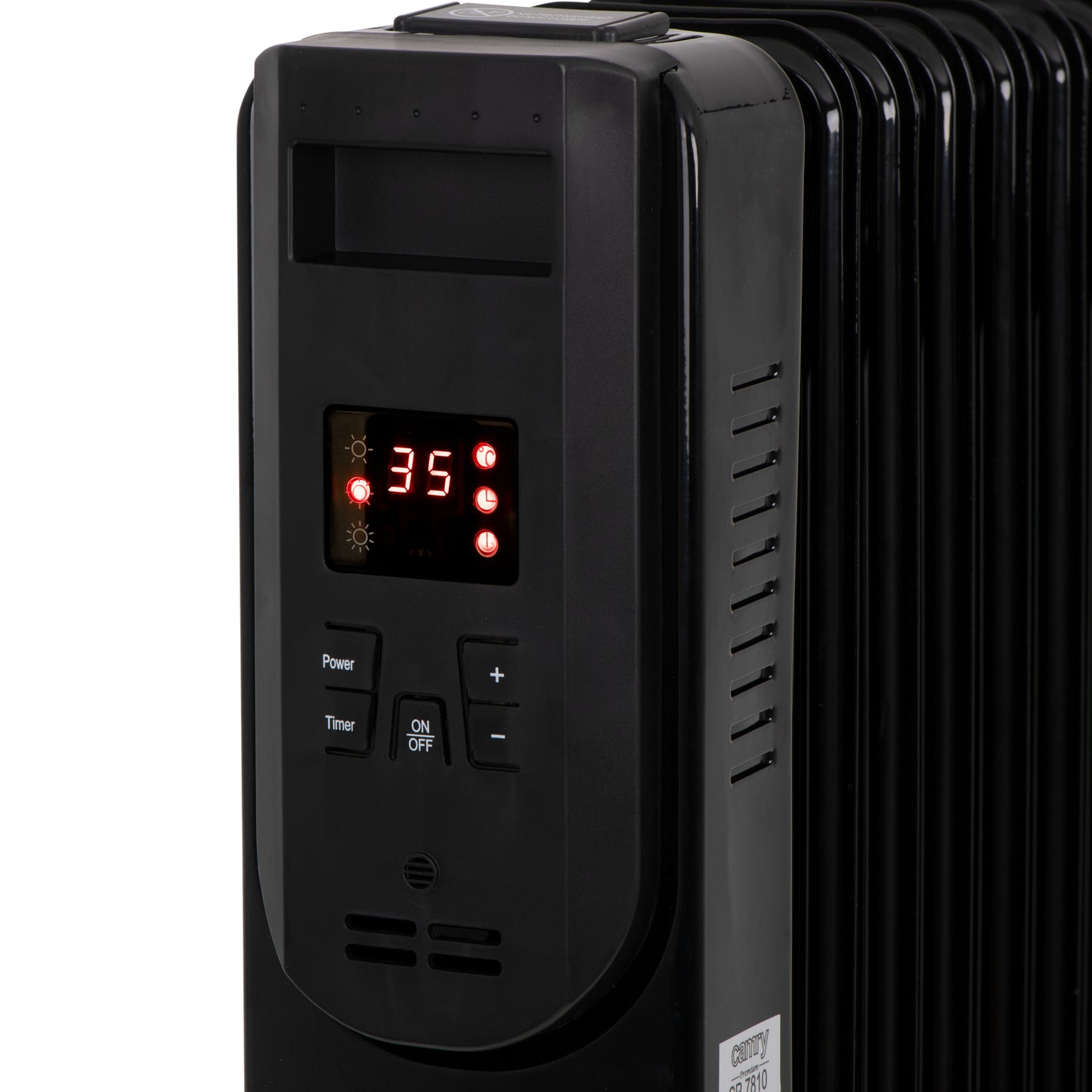 Calorifer electric cu ulei, 11 elementi, 2500 W, telecomanda, display LED, protectie supraincalzire, negru, Camry CR7813