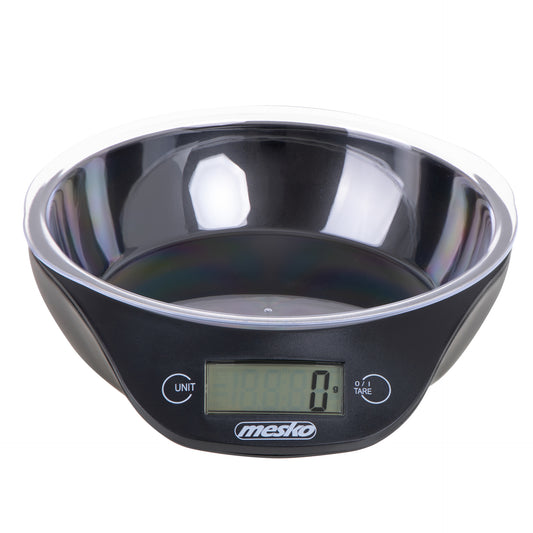 Cantar electronic de bucatarie, bol capacitate maxima 5 kg, diviziune 1 g, functie tara si zero, oprire automata, Mesko MS3164