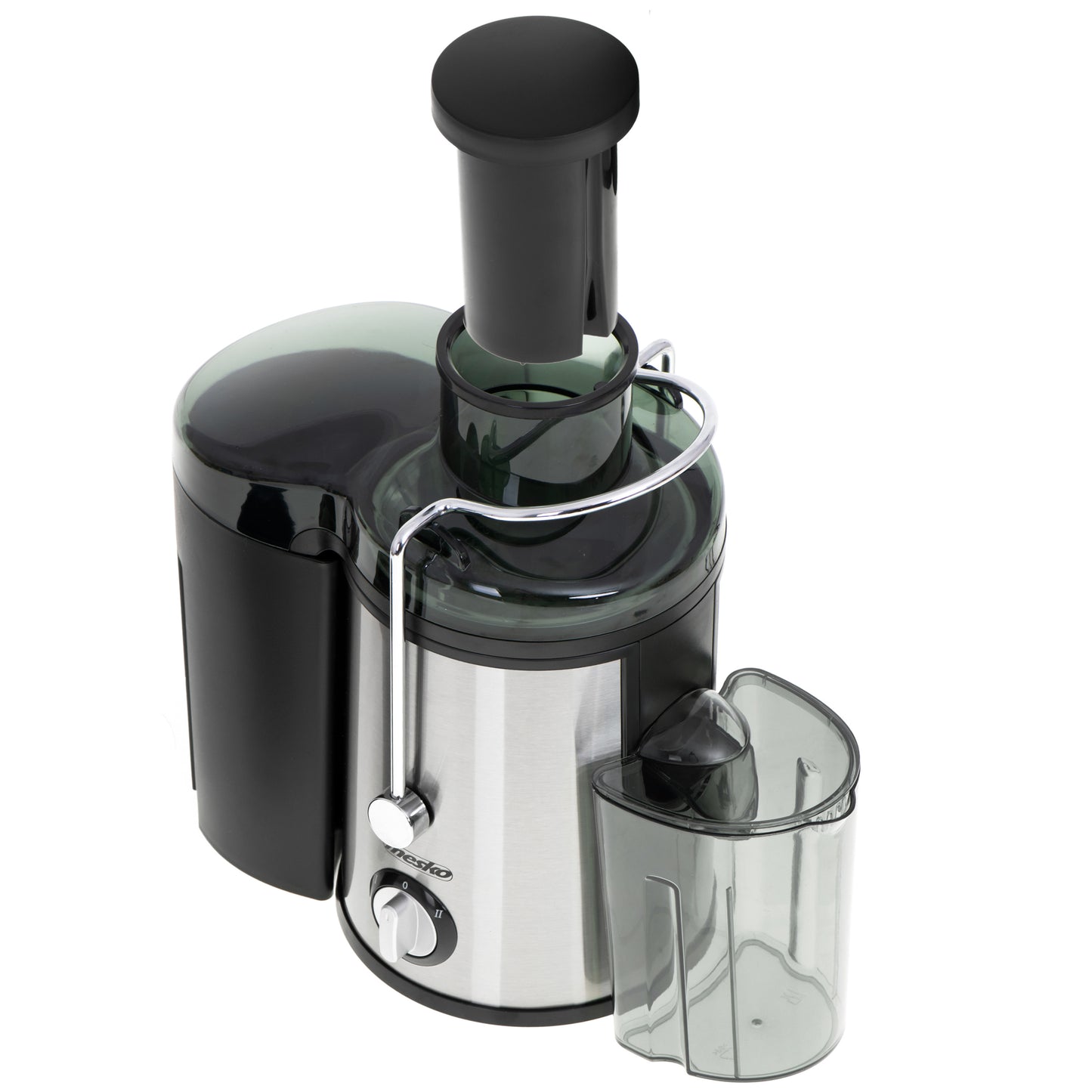 Storcator de fructe, 600 W, 3 viteze, colector pulpa 1.5 l, recipient suc 0.45 l, negru, Mesko MS4126B