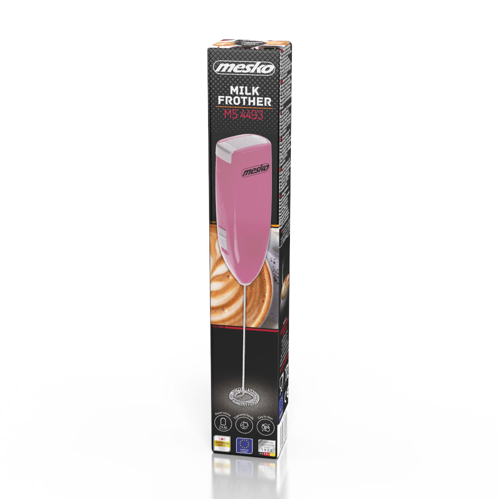 Aparat de spumat lapte, roz, Mesko MS4493P