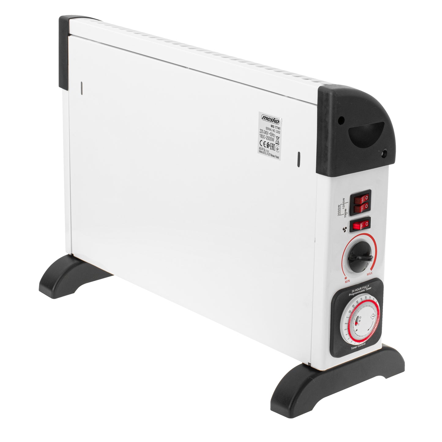 Convector electric, 1250 W, alb, Mesko MS7741W