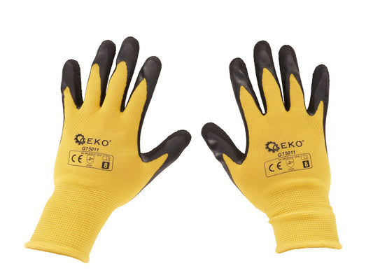 Manusi de lucru, marimea 8, galben, Geko G75011