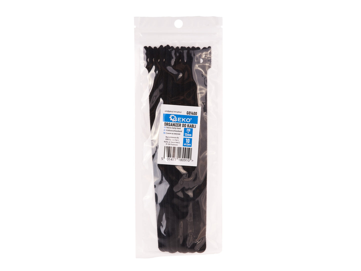 Set benzi velcro, 210 mm x 12 mm, 10 elemente, Geko G01400