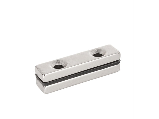 Set placuta magnetica din neodim cu ghidaj pentru surub, 40 x 10 x 5 mm, 2 elemente, Geko G02423