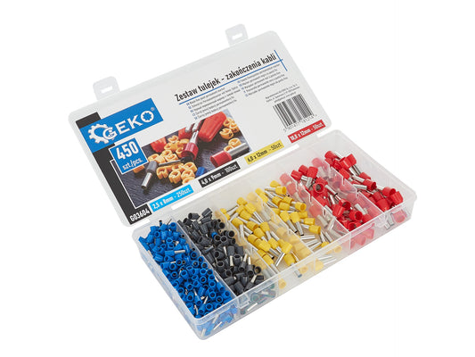 Set terminale si conectori cablu, 450 elemente, Geko G03604