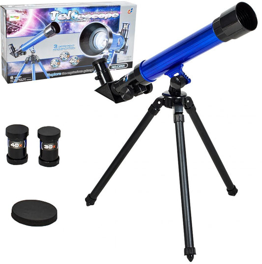 Telescop de jucarie cu stativ si 3 oculare pentru copii, MalPlay 104182