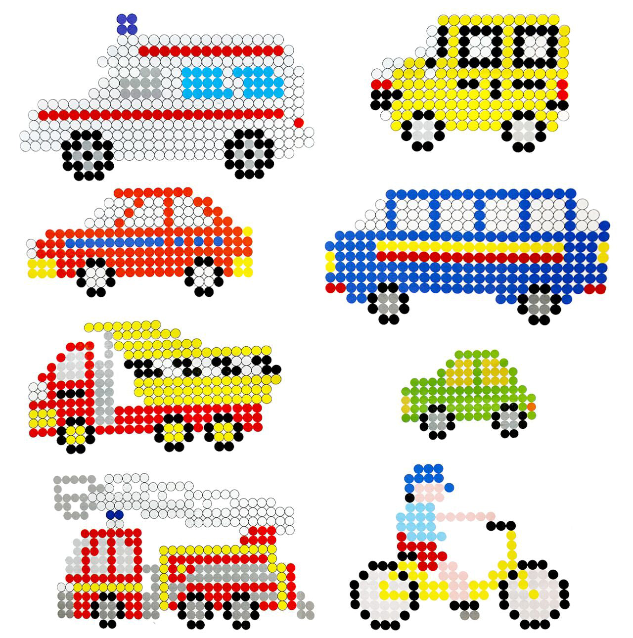 Set creativ margele de calcat, sabloane pentru masini, 6000 elemente, MalPlay 110885