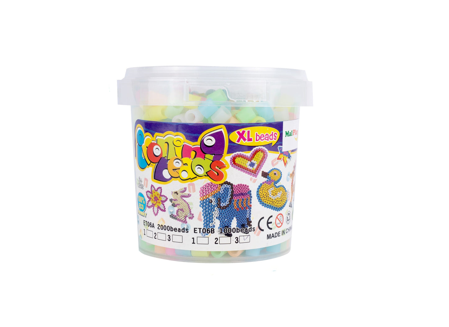 Set creativ margele fosforescente de calcat, 1000 elemente, MalPlay 110956