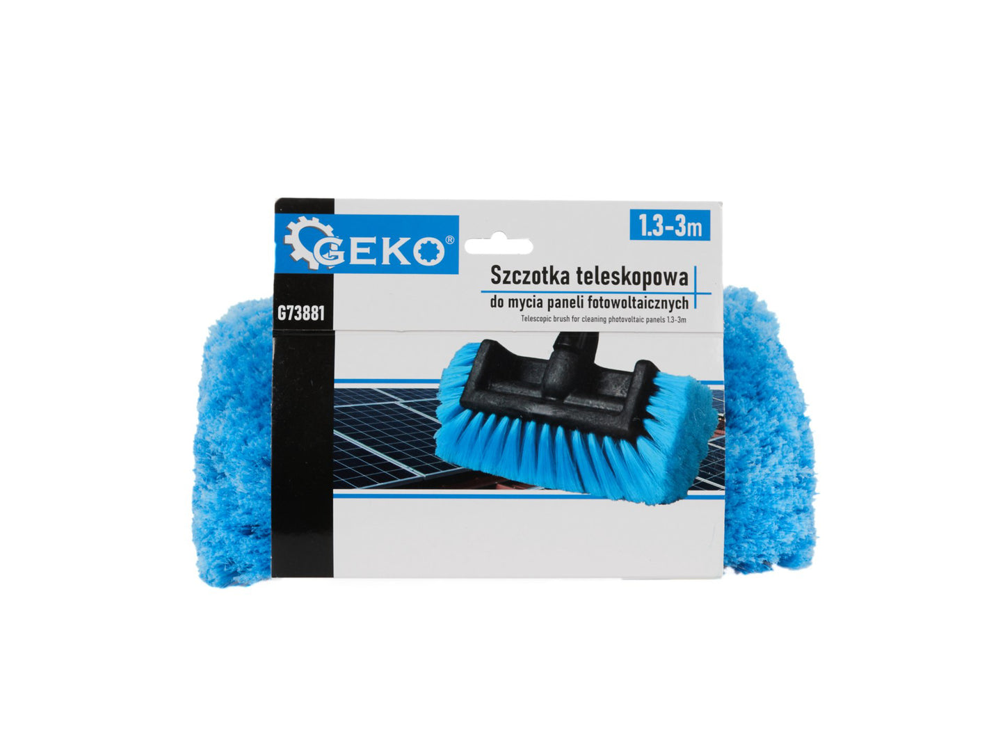 Set pentru curatarea panourilor fotovoltaice, maner telescopic, 1.3 - 3 m, Geko G73881