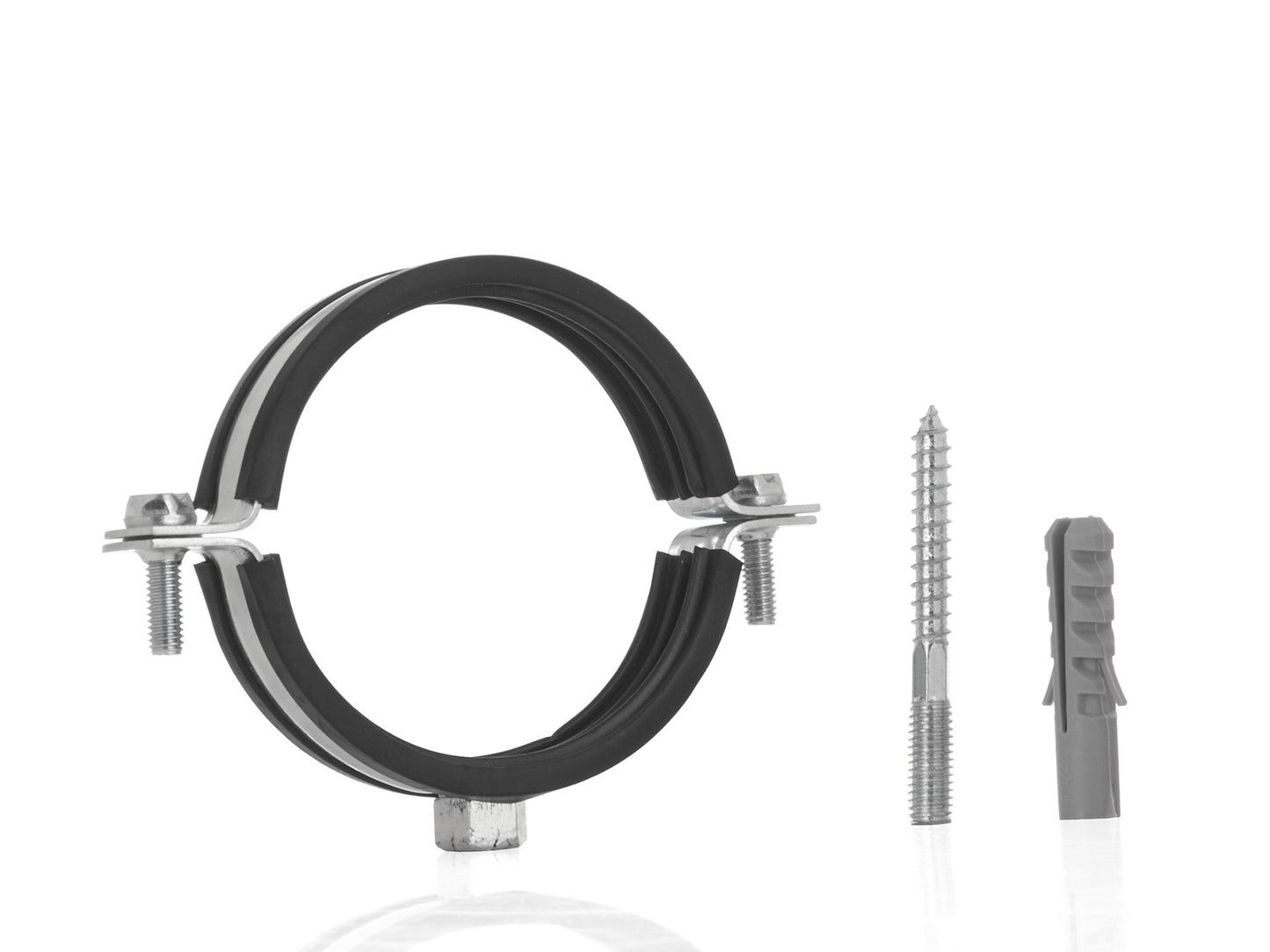 Clema metalica cu cauciuc pentru fixare tevi in perete, 2", 60 - 64 mm, Geko G17294